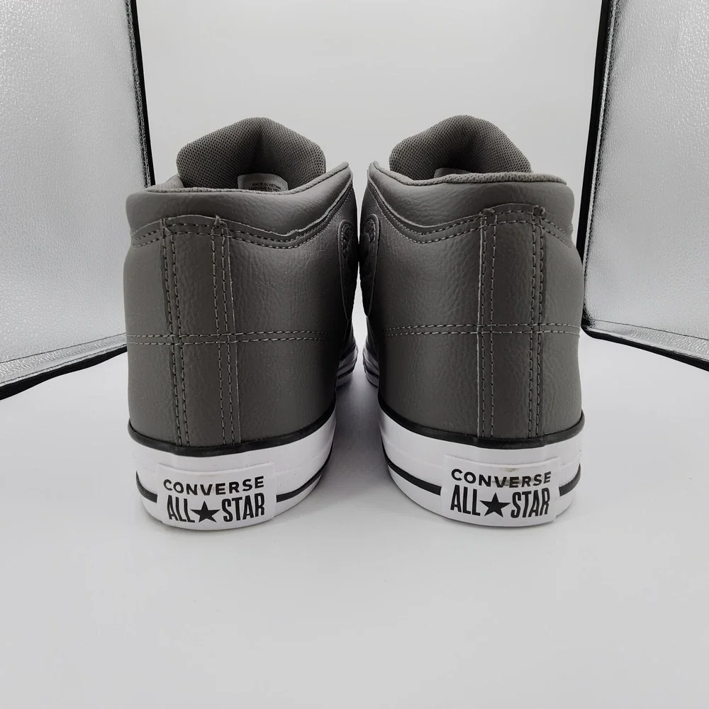 Chuck‎ Taylor All Star High Street Faux-Leather Shoes Mens 13 Sharkskin Gray NEW